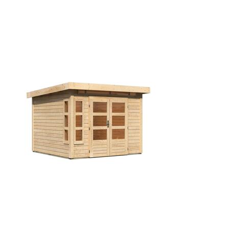 4. Bild von Gartenhaus 'Mastorf 6' Fichtenholz naturbelassen 222 x 274 x 274 cm