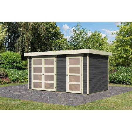 3. Bild von Gartenhaus 'Tühlentrup 1' Fichtenholz terragrau 211 x 404 x 217 cm