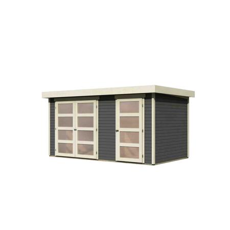 5. Bild von Gartenhaus 'Tühlentrup 1' Fichtenholz terragrau 211 x 404 x 217 cm