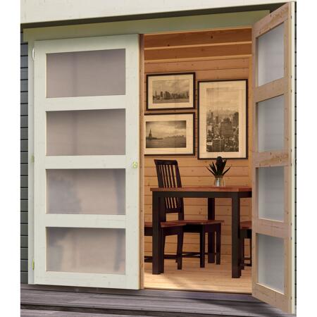 7. Bild von Gartenhaus 'Tühlentrup 1' Fichtenholz terragrau 211 x 404 x 217 cm