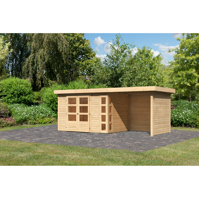 Bild von Gartenhaus-Set 'Terko 4' Fichtenholz naturbelassen 211 x 522 x 217 cm