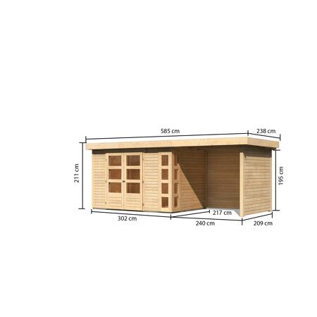 3. Bild von Gartenhaus-Set 'Terko 4' Fichtenholz naturbelassen 211 x 522 x 217 cm