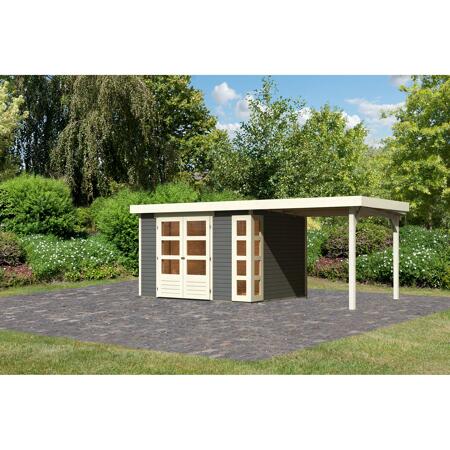 2. Bild von Gartenhaus-Set 'Terko 5' Fichtenholz terragrau 210 x 522 x 246 cm