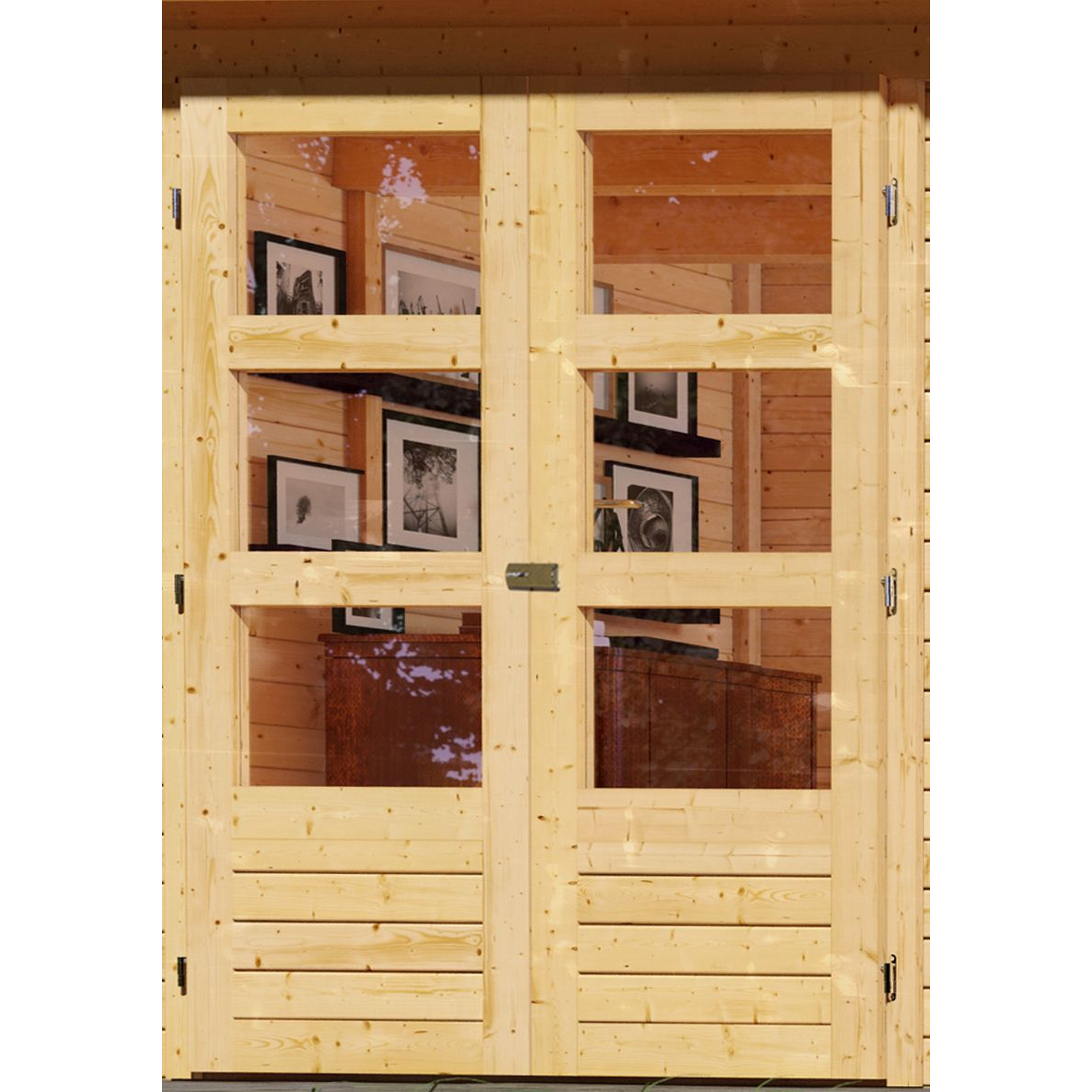 Gartenhaus-Set 'Raskola 6' Fichtenholz naturbelassen 216 x 557 x 306 cm + product picture