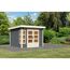Gerätehaus Mastorf 6 terragrau im Garten