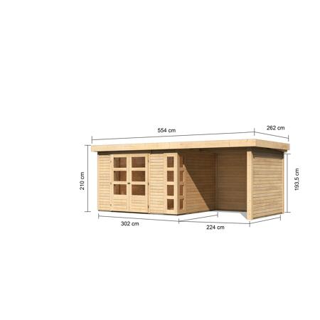 3. Bild von Gartenhaus-Set 'Terko 5' Fichtenholz naturbelassen 210 x 522 x 246 cm