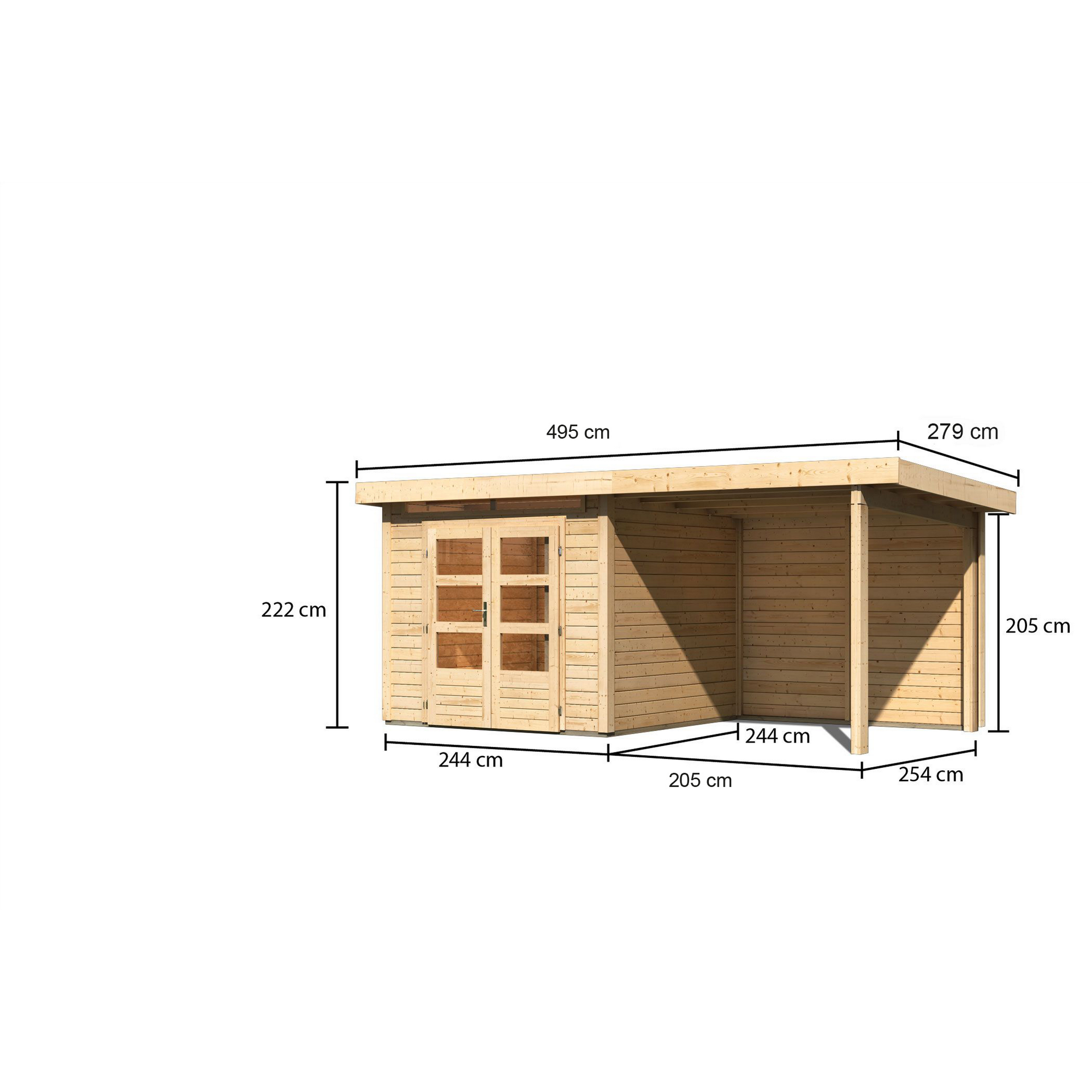 Karibu Gartenhaus-Set 'Landern 3' Fichte...