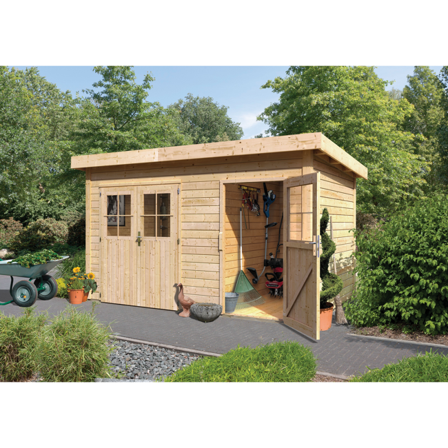 Bild von Gartenhaus 'Mintrup' Fichtenholz naturbelassen 230 x 364 x 244 cm