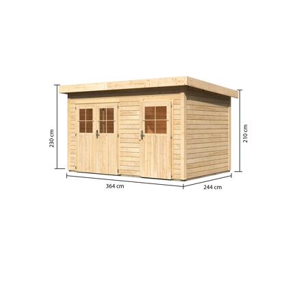 4. Bild von Gartenhaus 'Mintrup' Fichtenholz naturbelassen 230 x 364 x 244 cm