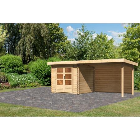 2. Bild von Gartenhaus-Set 'Kastrup 2' Fichtenholz naturbelassen 220 x 519 x 237 cm