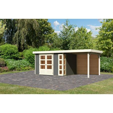 2. Bild von Gartenhaus-Set 'Terko 5' Fichtenholz terragrau 210 x 522 x 246 cm