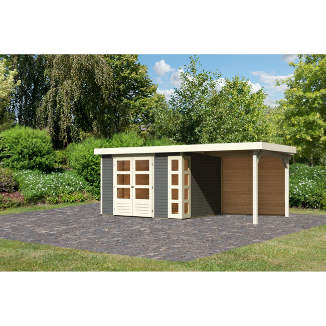 Bild von Gartenhaus-Set 'Terko 5' Fichtenholz terragrau 210 x 522 x 246 cm