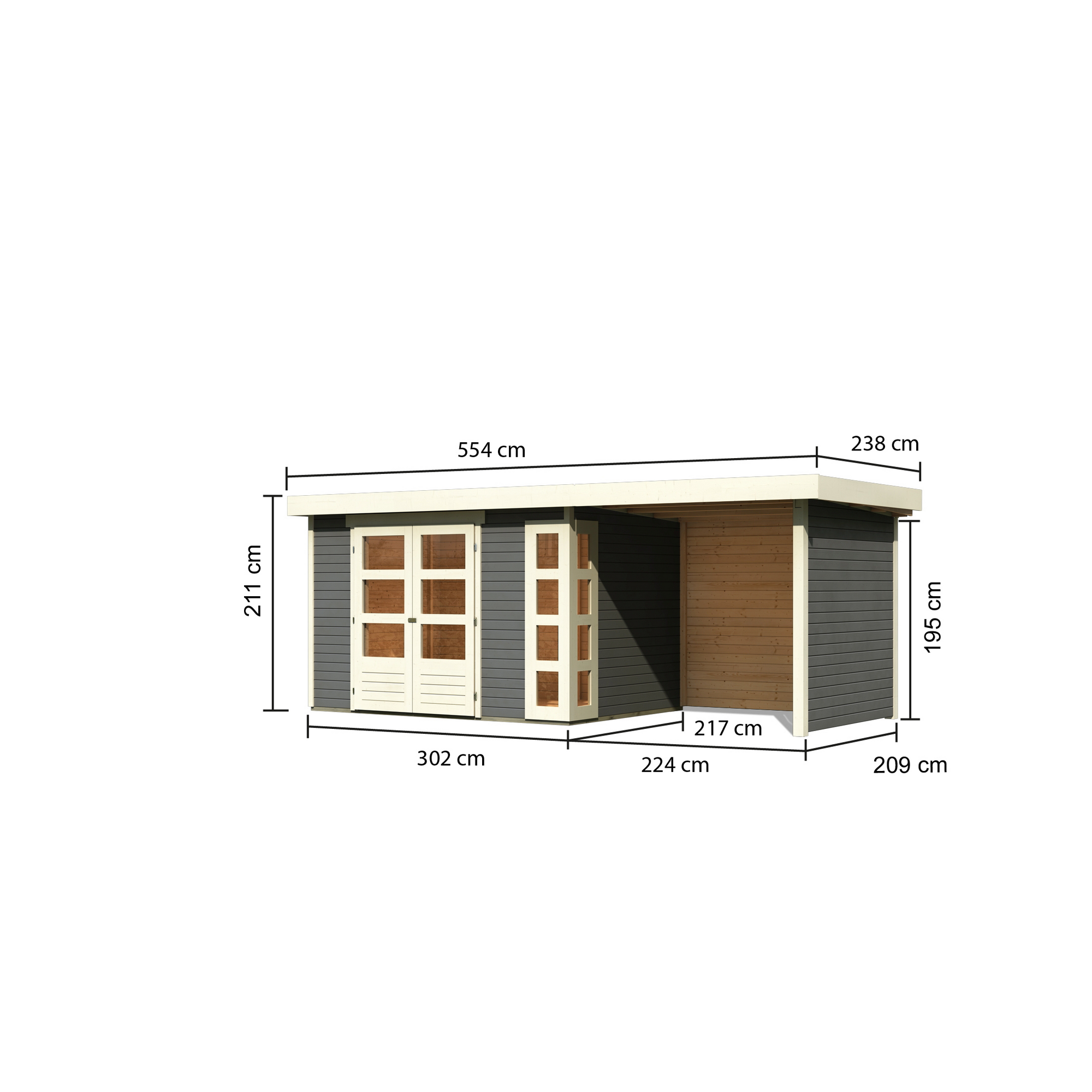 Karibu Gartenhaus-Set 'Terko 4' Fichtenh...