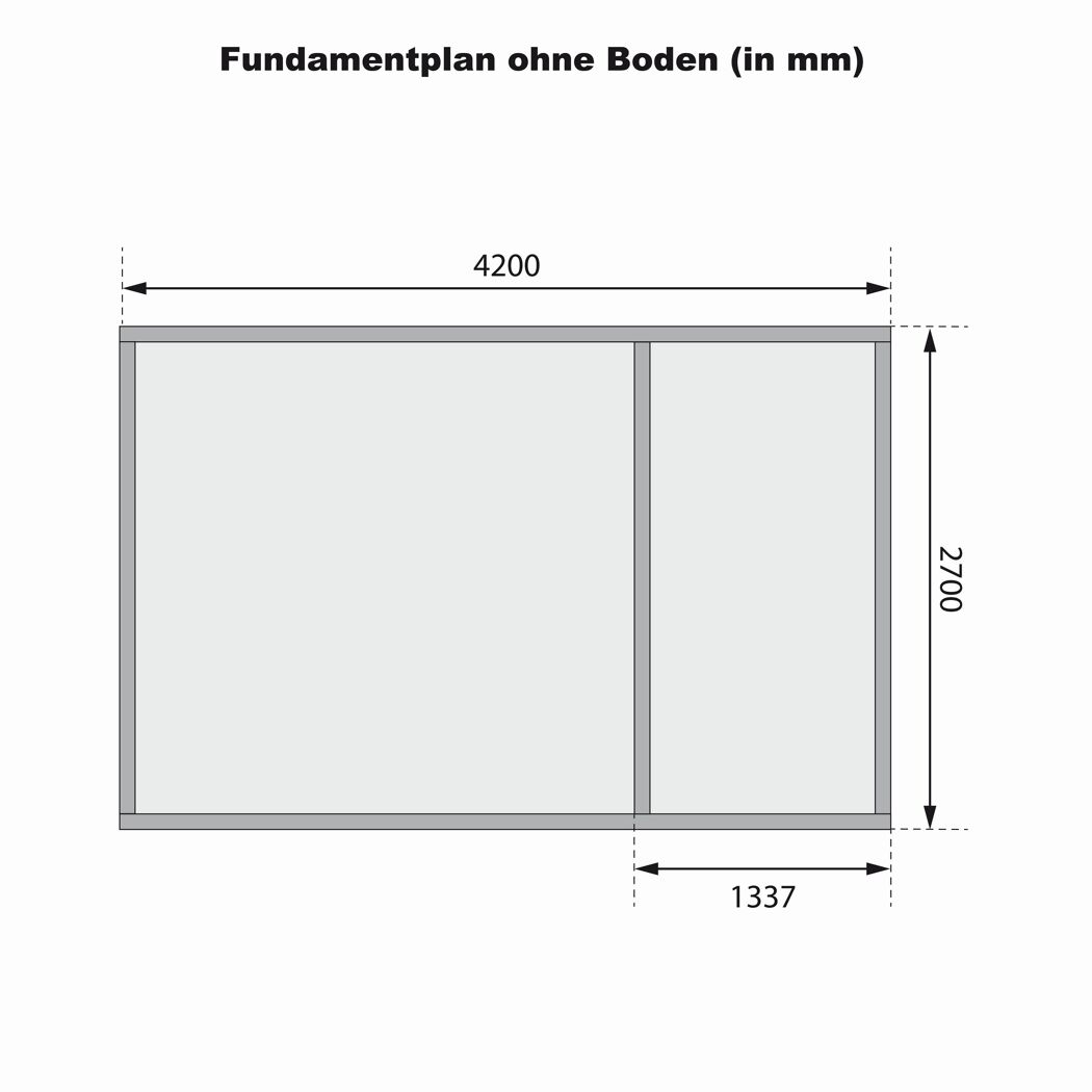 Gartenhaus 'Wattrup' Fichtenholz naturbelassen 230 x 424 x 274 cm