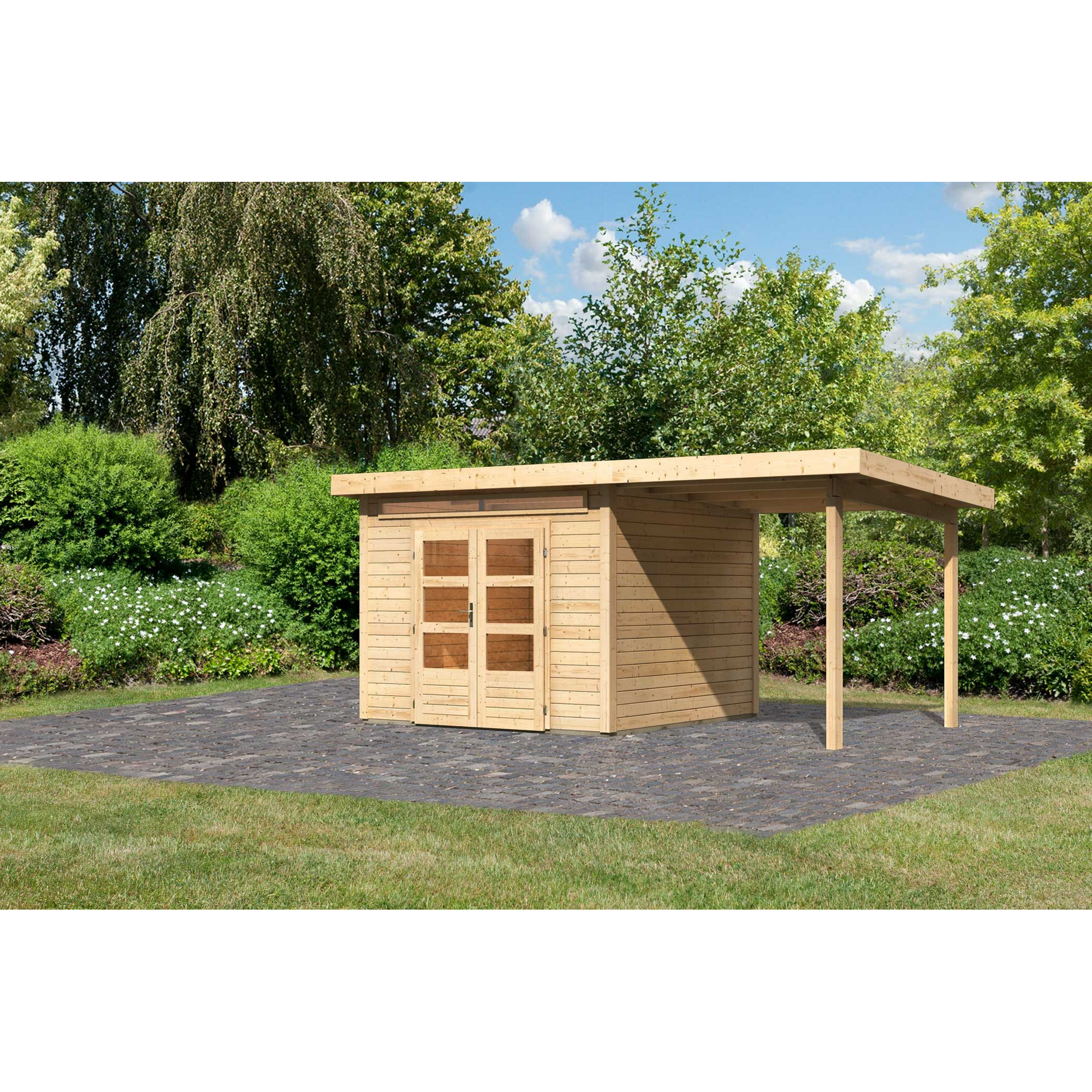 Gartenhaus-Set 'Landern 6' Fichtenholz naturbelassen 222 x 505 x 274 cm