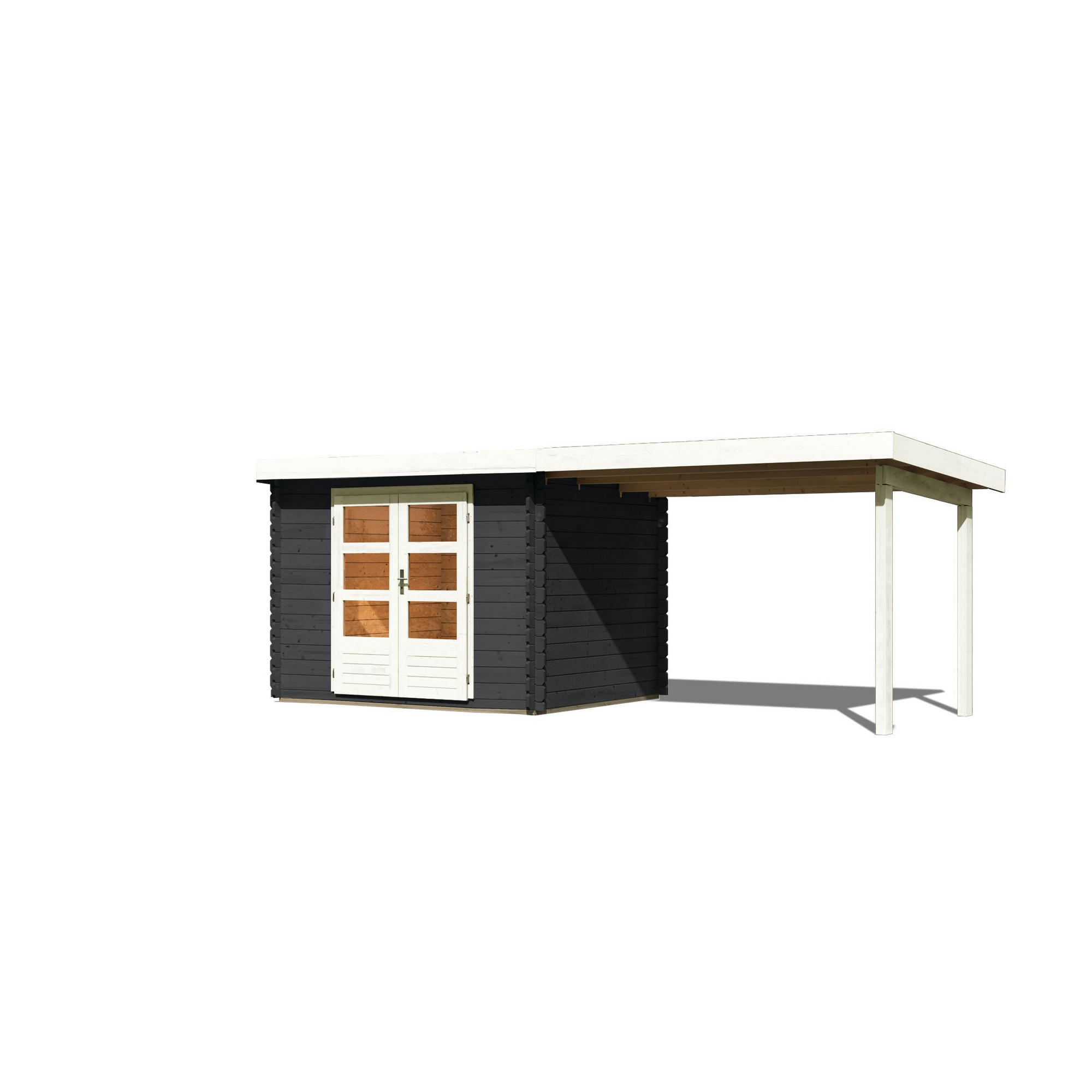 Gartenhaus-Set 'Kastrup 3' Fichtenholz anthrazit 220 x 297 x 237 cm + product picture