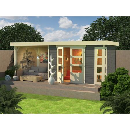 2. Bild von Gartenhaus-Set 'Terko 5' Fichtenholz terragrau 210 x 522 x 246 cm