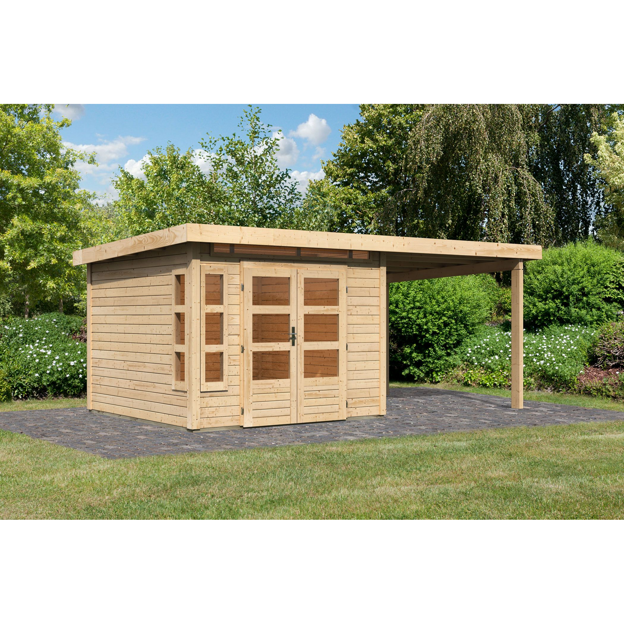Gartenhaus-Set 'Mastorf 6' Fichtenholz naturbelassen 222 x 505 x 274 cm