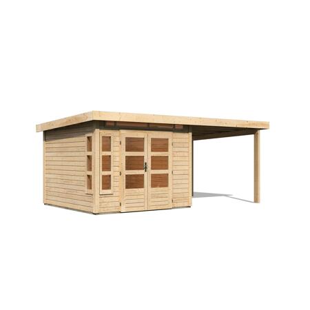 4. Bild von Gartenhaus-Set 'Mastorf 6' Fichtenholz naturbelassen 222 x 505 x 274 cm