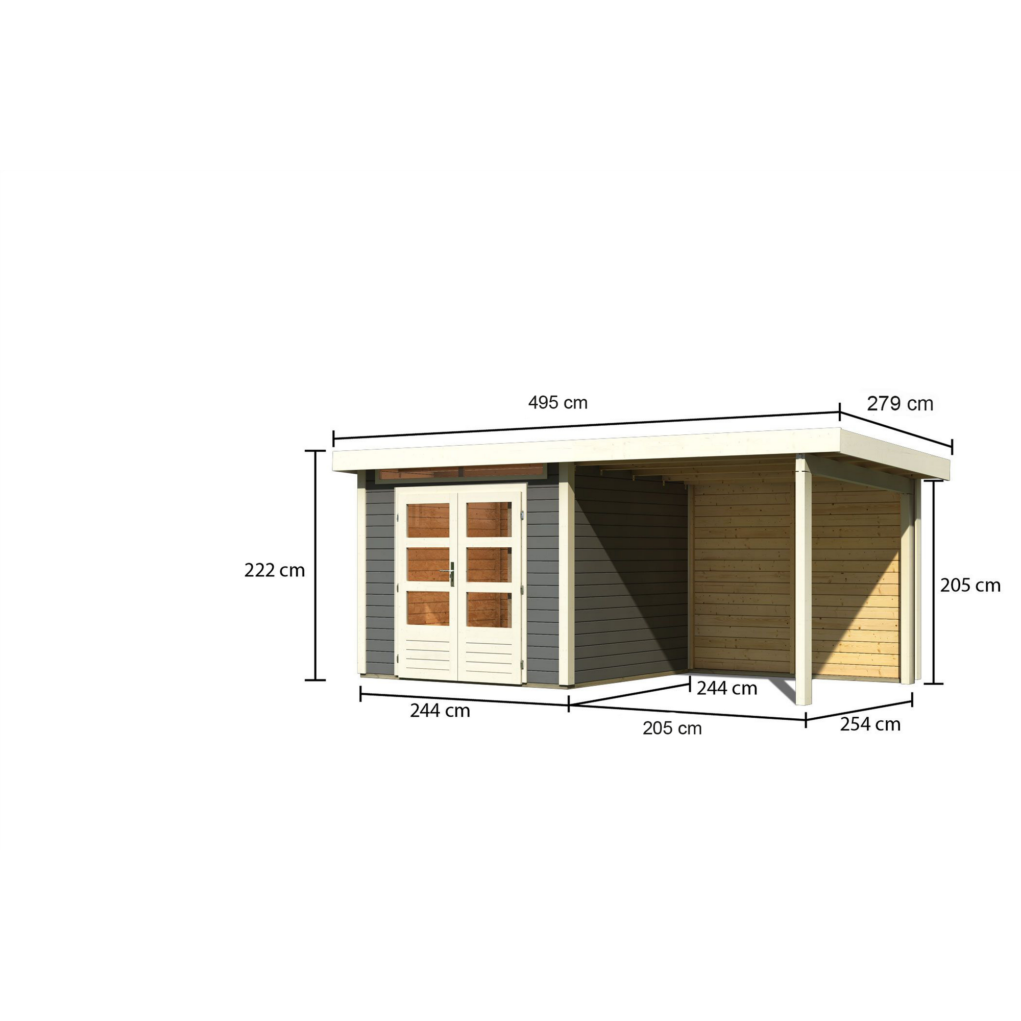 Karibu Gartenhaus-Set 'Landern 3' Fichte...