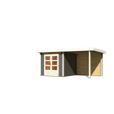 4. Bild von Gartenhaus-Set 'Landern 3' Fichtenholz terragrau 222 x 445 x 244 cm