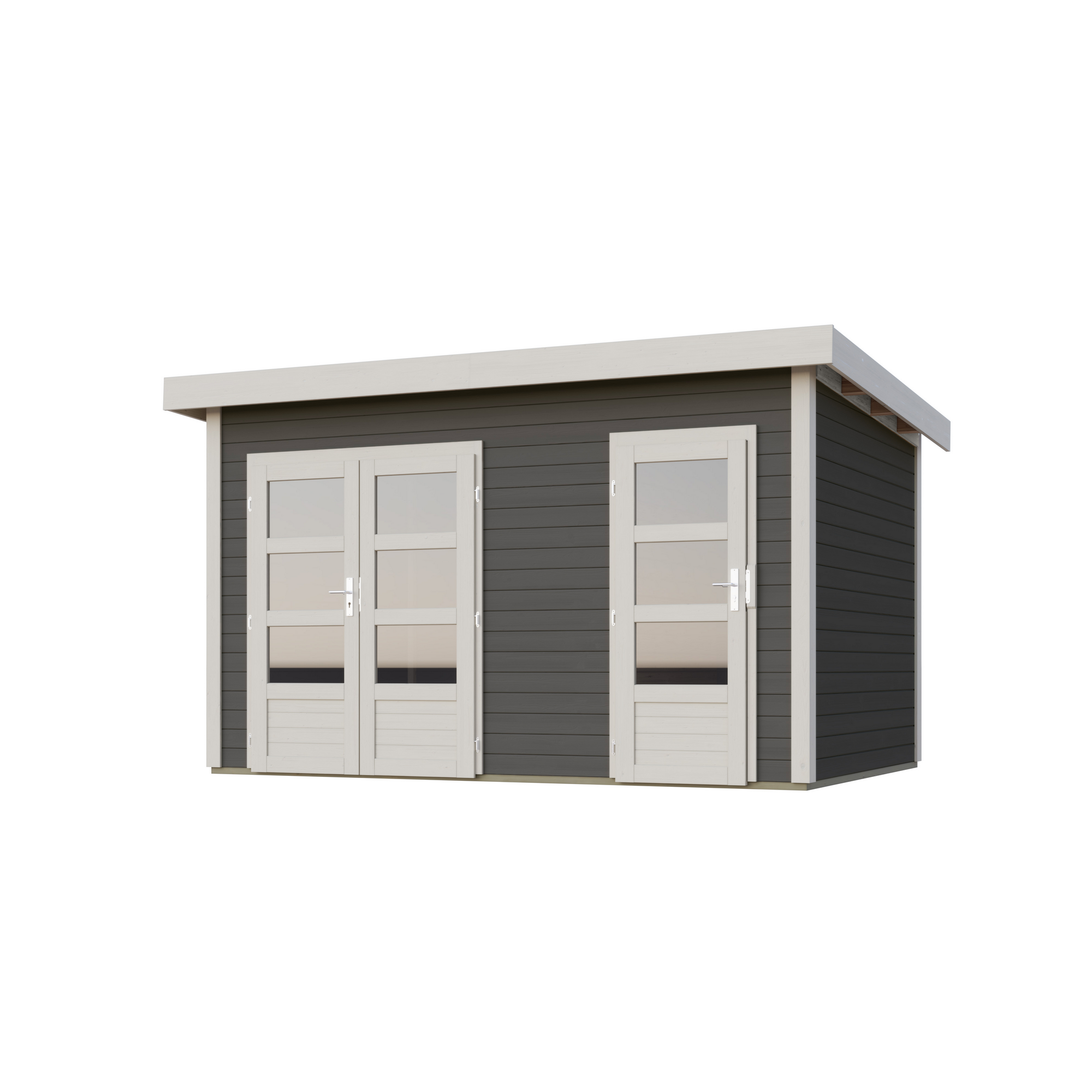 Gartenhaus 'Mintrup' Fichtenholz terragrau 230 x 364 x 244 cm