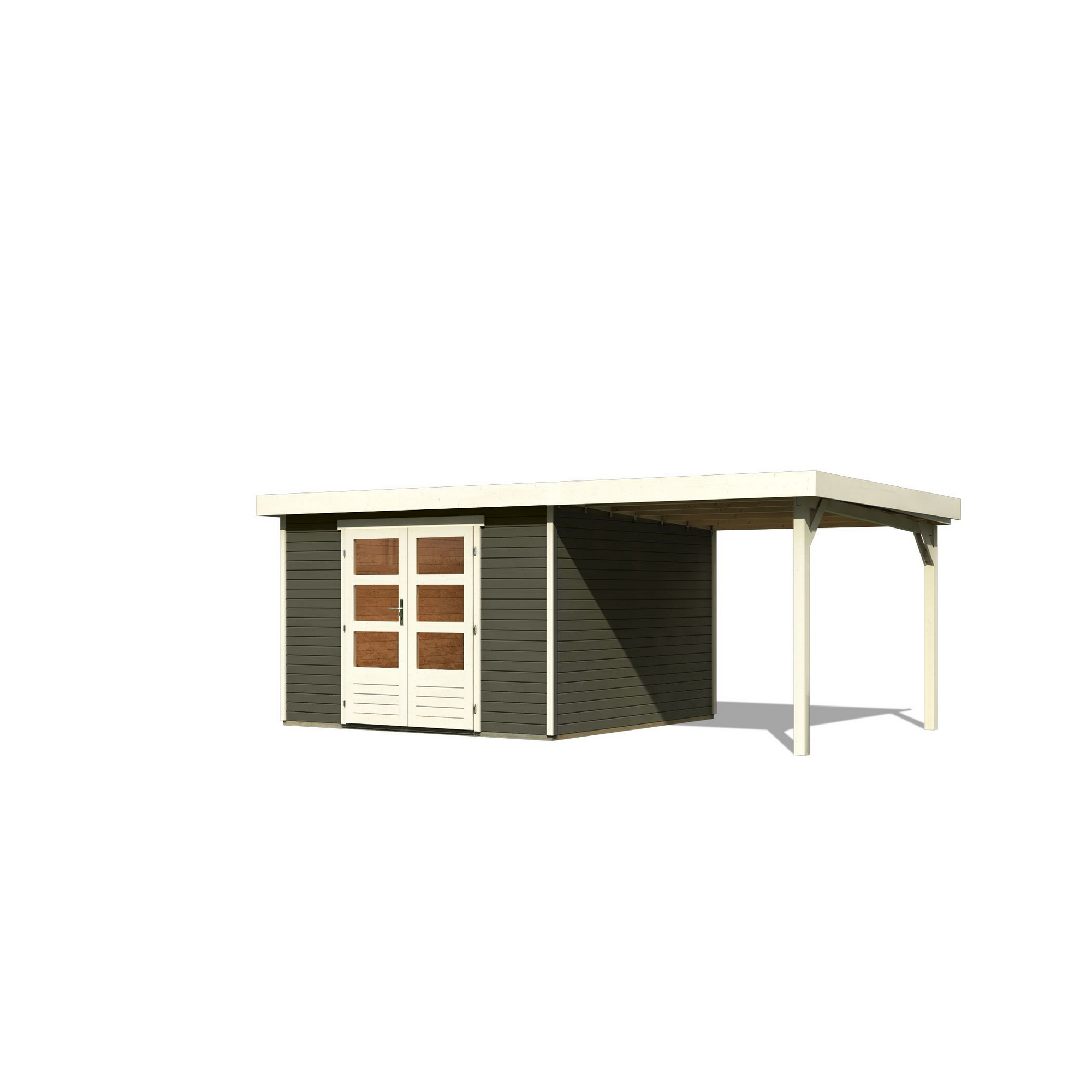 Gartenhaus-Set 'Salta 6' Fichtenholz terragrau 216 x 523 x 306 cm
