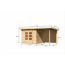 Gartenhaus aus Holz mit Überstand und Maßen