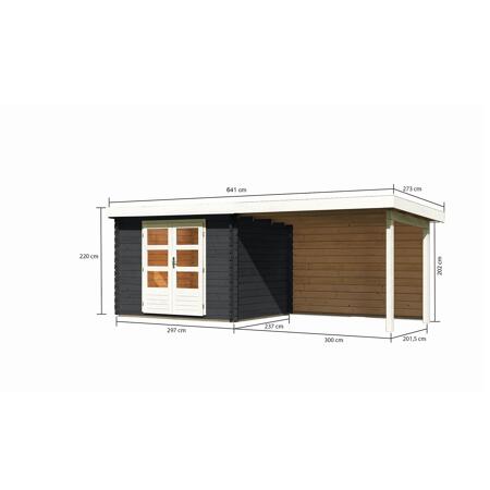 4. Bild von Gartenhaus-Set 'Kastrup 3' Fichtenholz anthrazit 220 x 297 x 237 cm