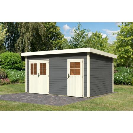 2. Bild von Gartenhaus 'Wattrup' Fichtenholz terragrau 230 x 424 x 274 cm