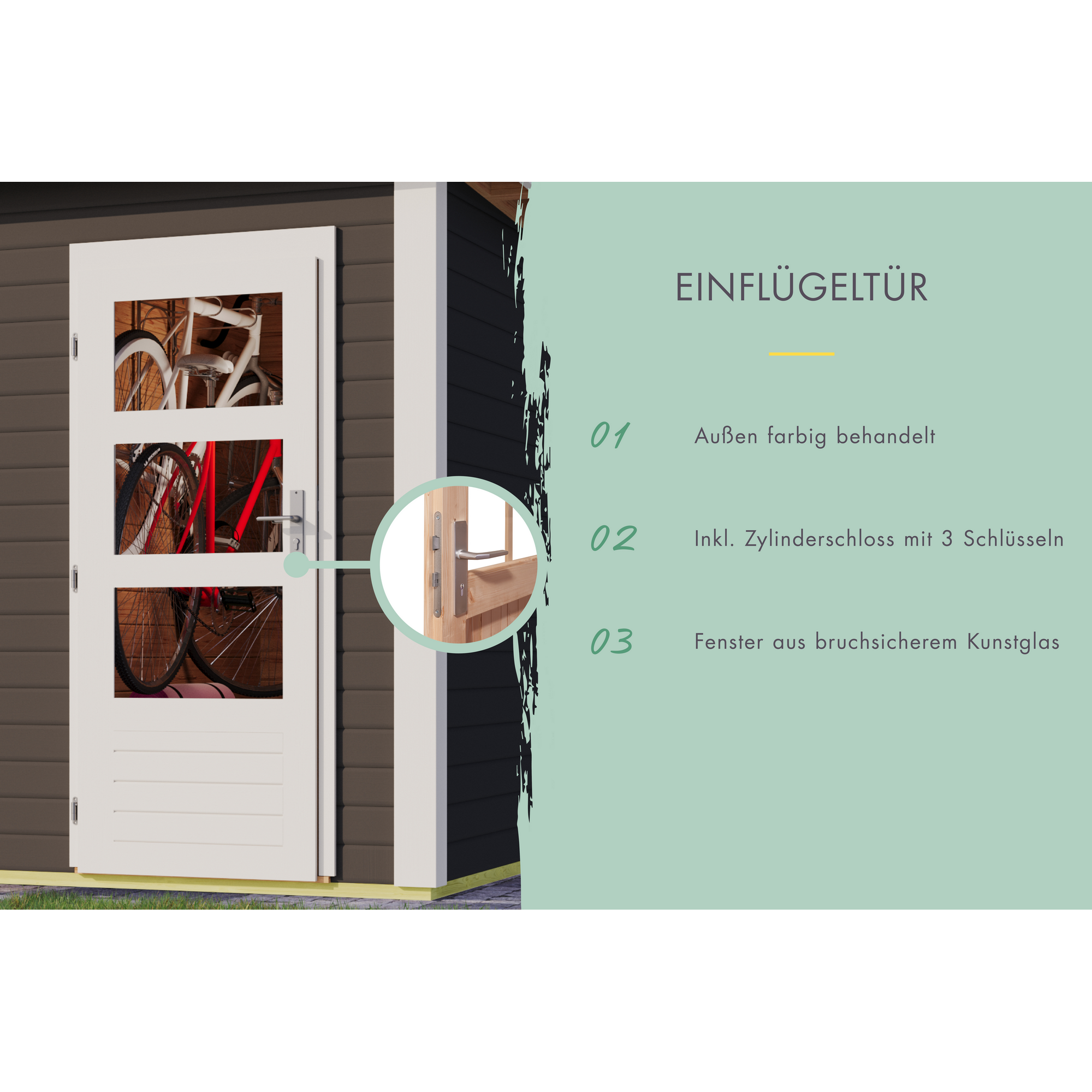 Gartenhaus 'Wattrup' Fichtenholz terragrau 230 x 424 x 274 cm