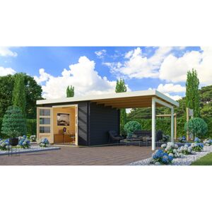Gartenhaus-Set 'Kastrup 5' Fichtenholz anthrazit 222 x 297 x 297 cm