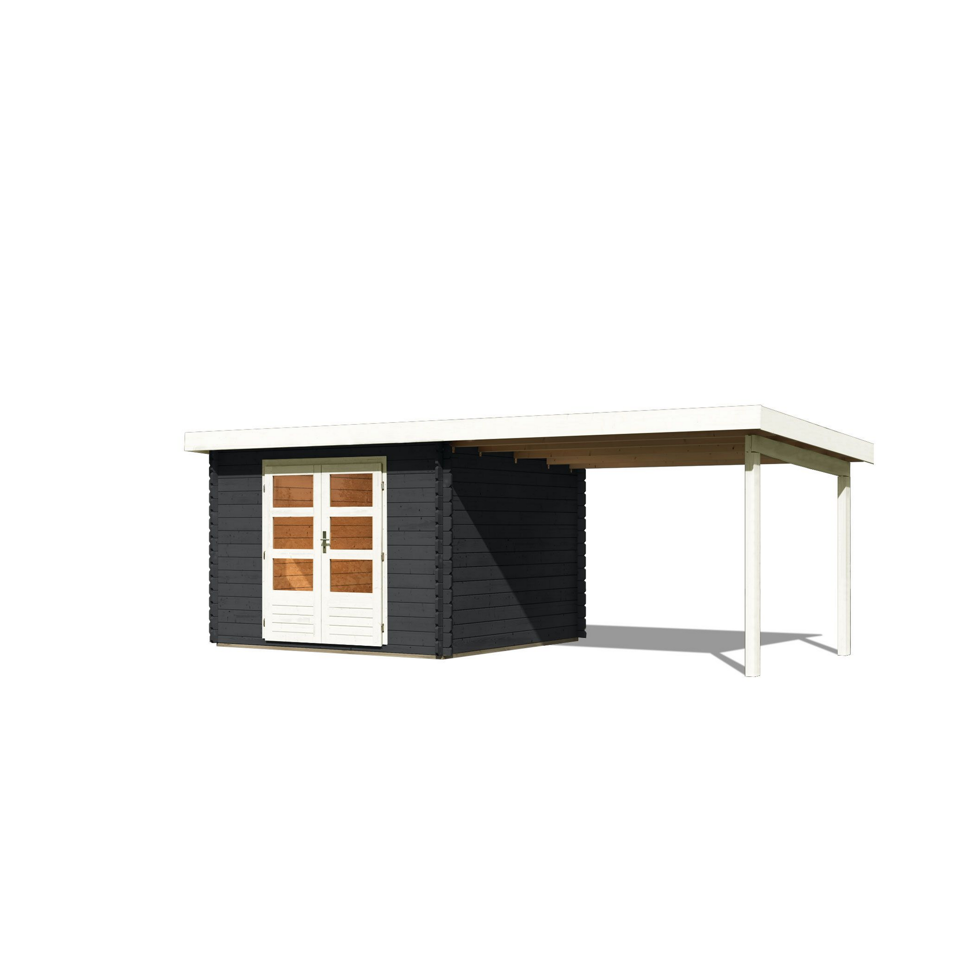 Gartenhaus-Set 'Kastrup 5' Fichtenholz anthrazit 222 x 297 x 297 cm + product picture