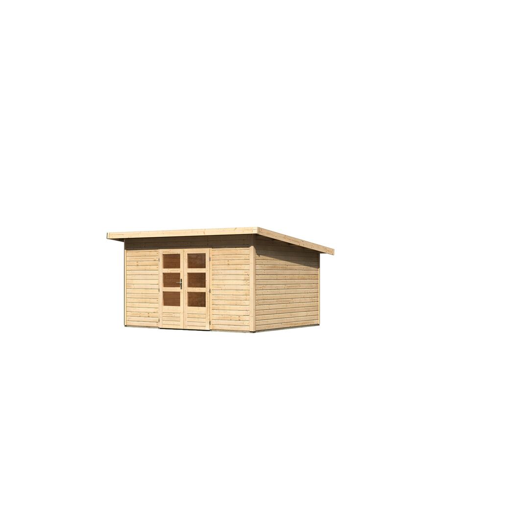 Gartenhaus aus Holz mit Doppeltür und Glasfüllung