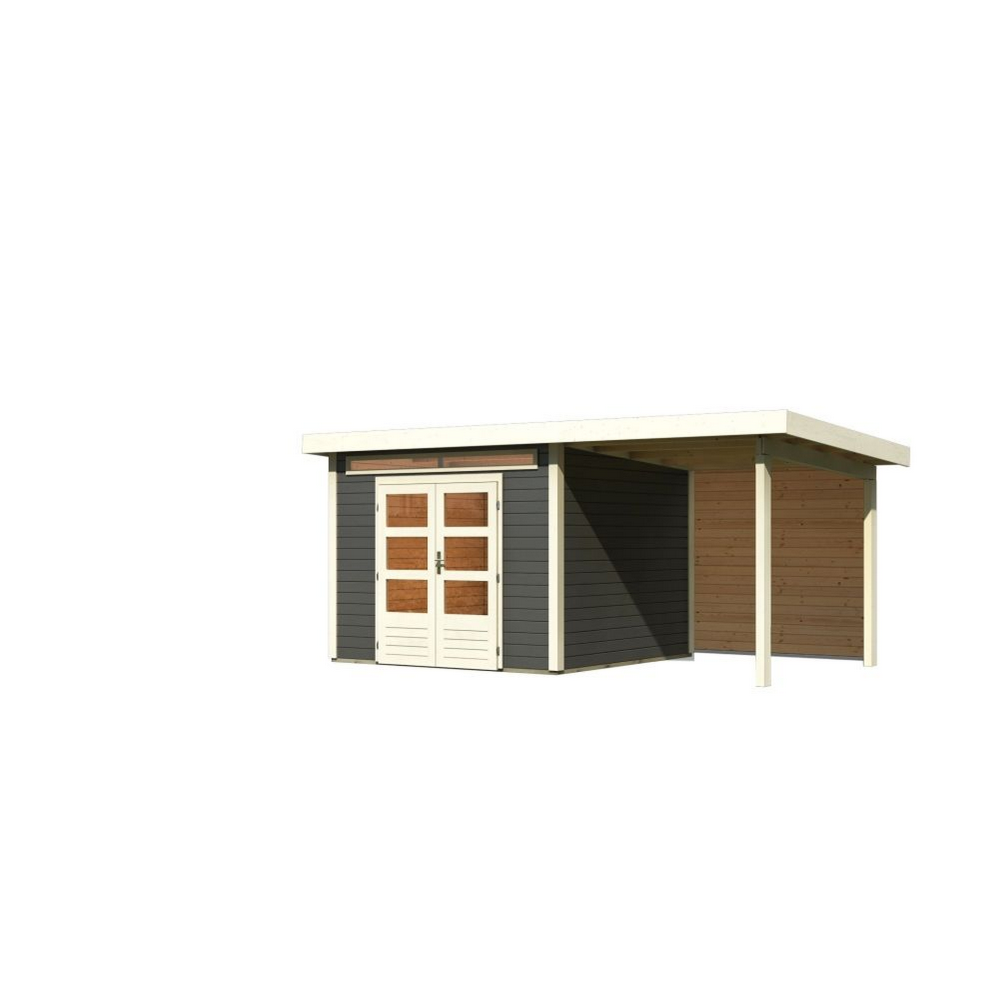 Gartenhaus-Set 'Landern 6' Fichtenholz terragrau 222 x 505 x 274 cm
