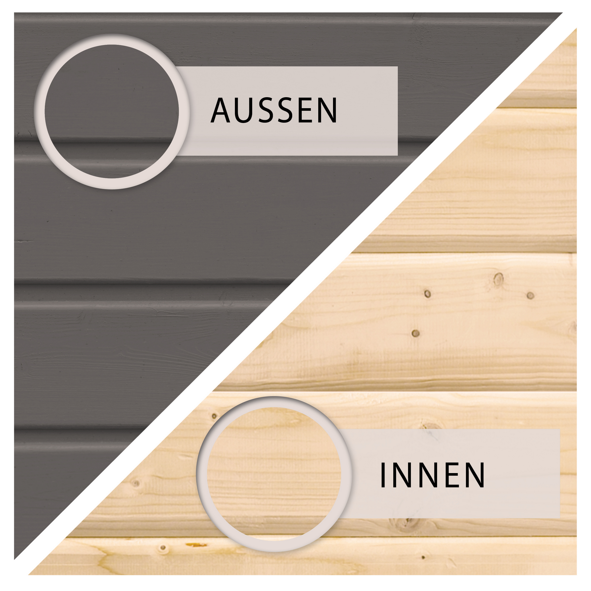 Gartenhaus-Set 'Landern 6' Fichtenholz terragrau 222 x 505 x 274 cm