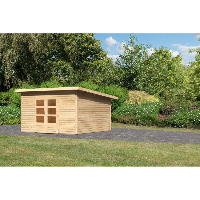 Bild von Gartenhaus 'Fortheim 5' Fichtenholz naturbelassen 229,5 x 369 x 369 cm