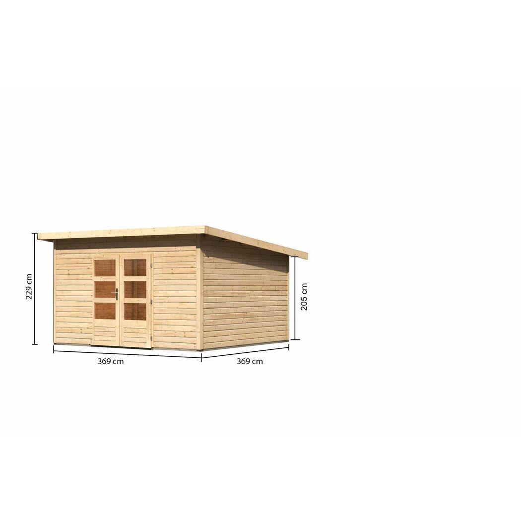 Gartenhaus aus Holz mit Doppeltür und Maßen