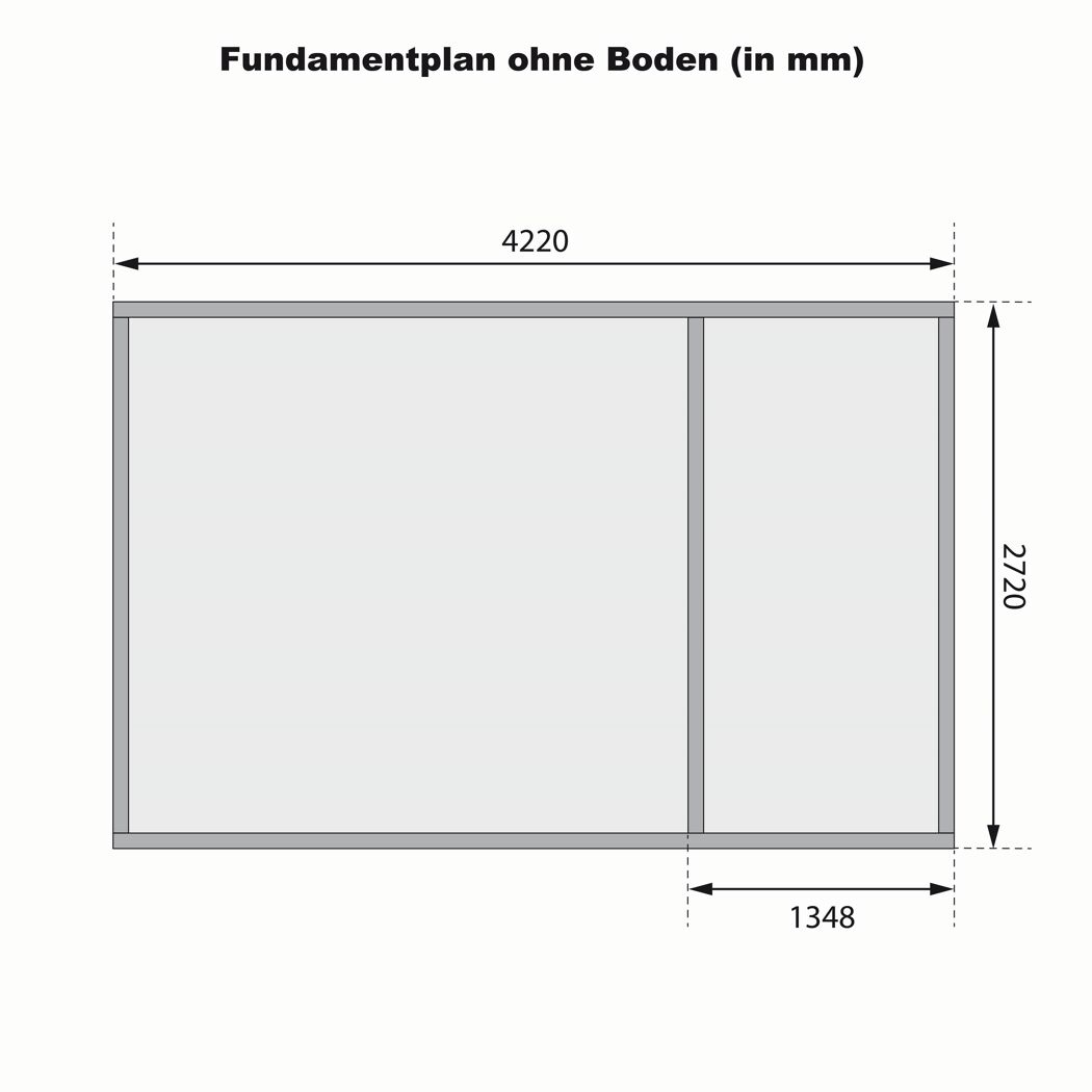 Fundamentplan für Kroenbuch 2 mit Maßen
