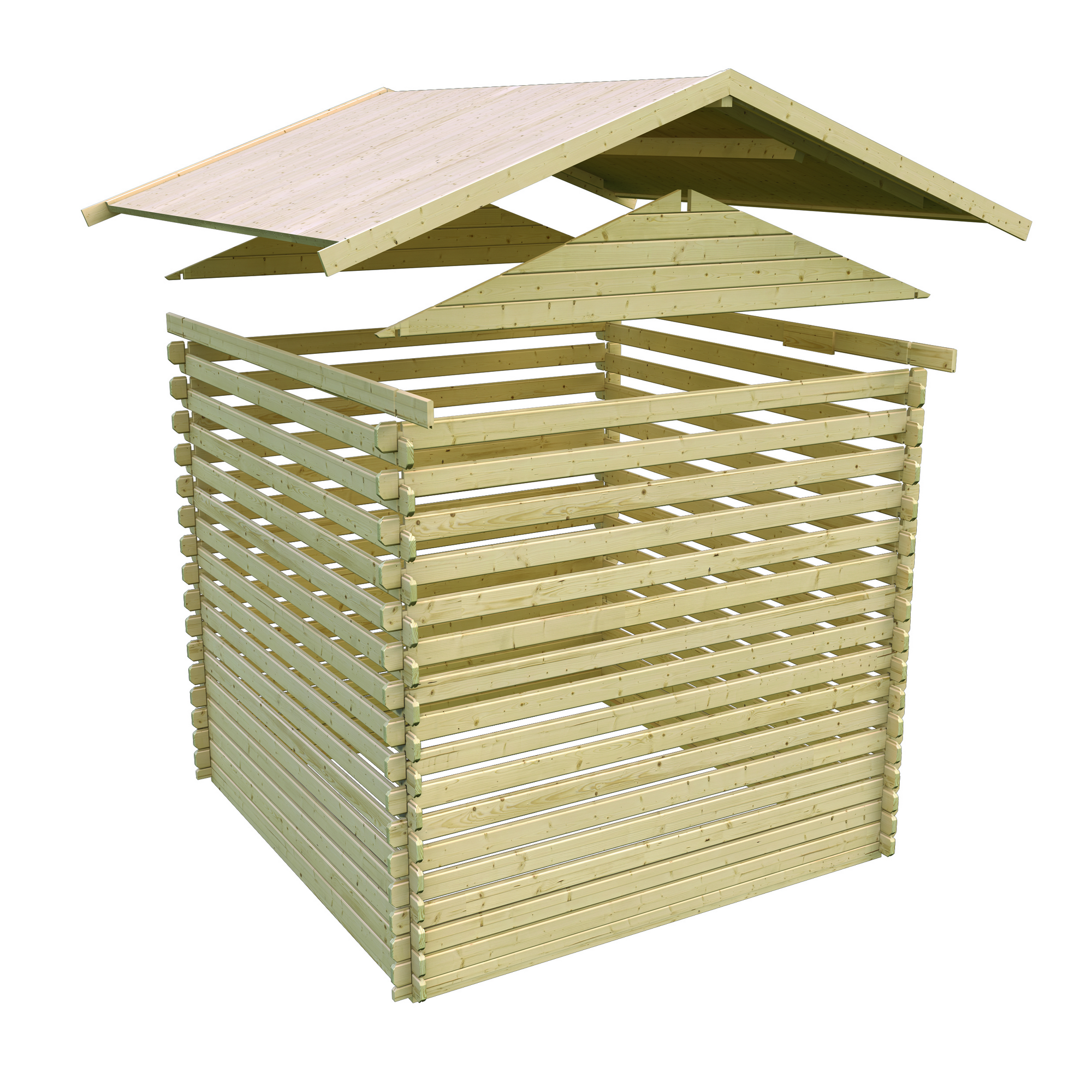 Gartenhaus-Set 'Tühlheim' Fichtenholz naturbelassen 242 x 387 x 297 cm