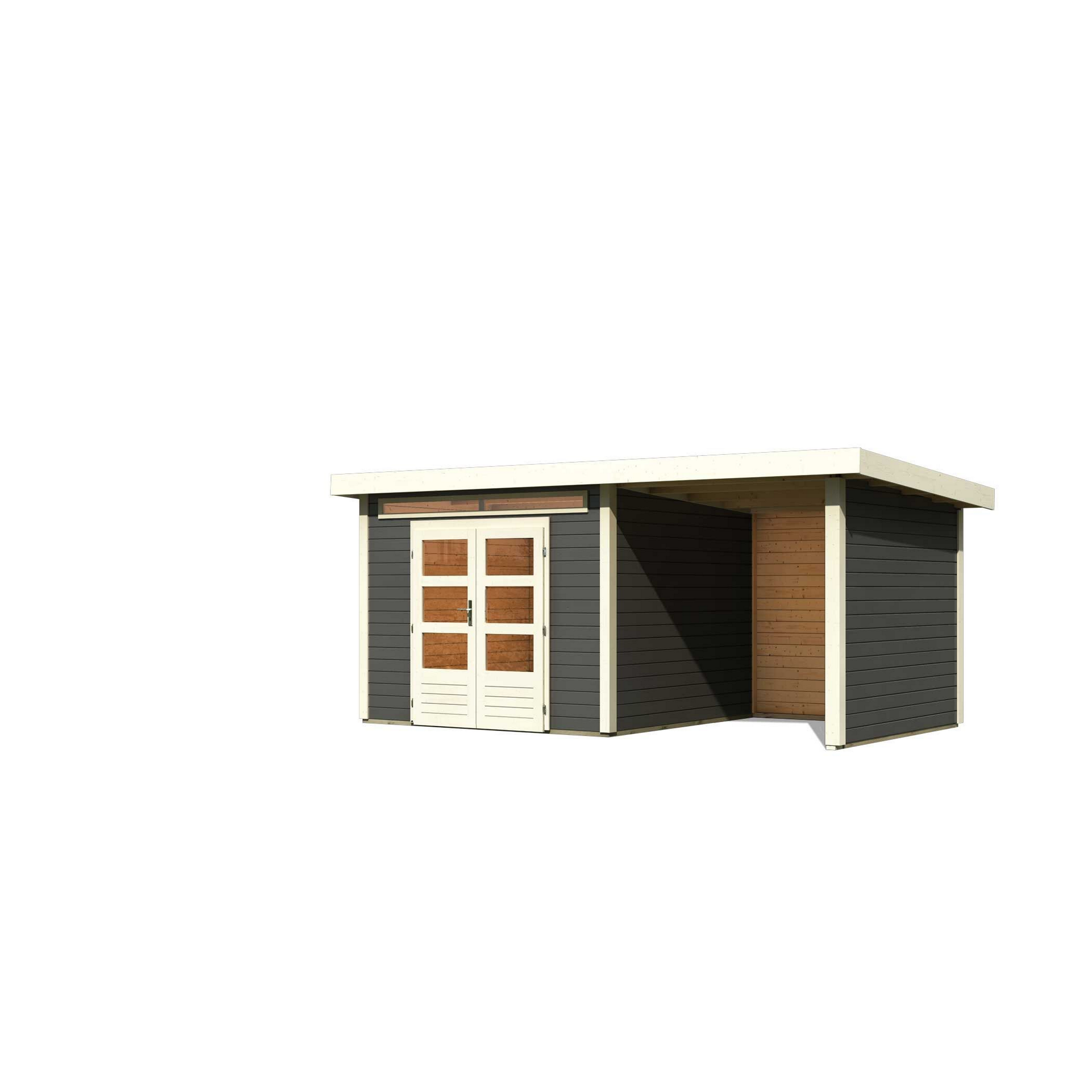 Gartenhaus-Set 'Landern 6' Fichtenholz terragrau 222 x 505 x 274 cm