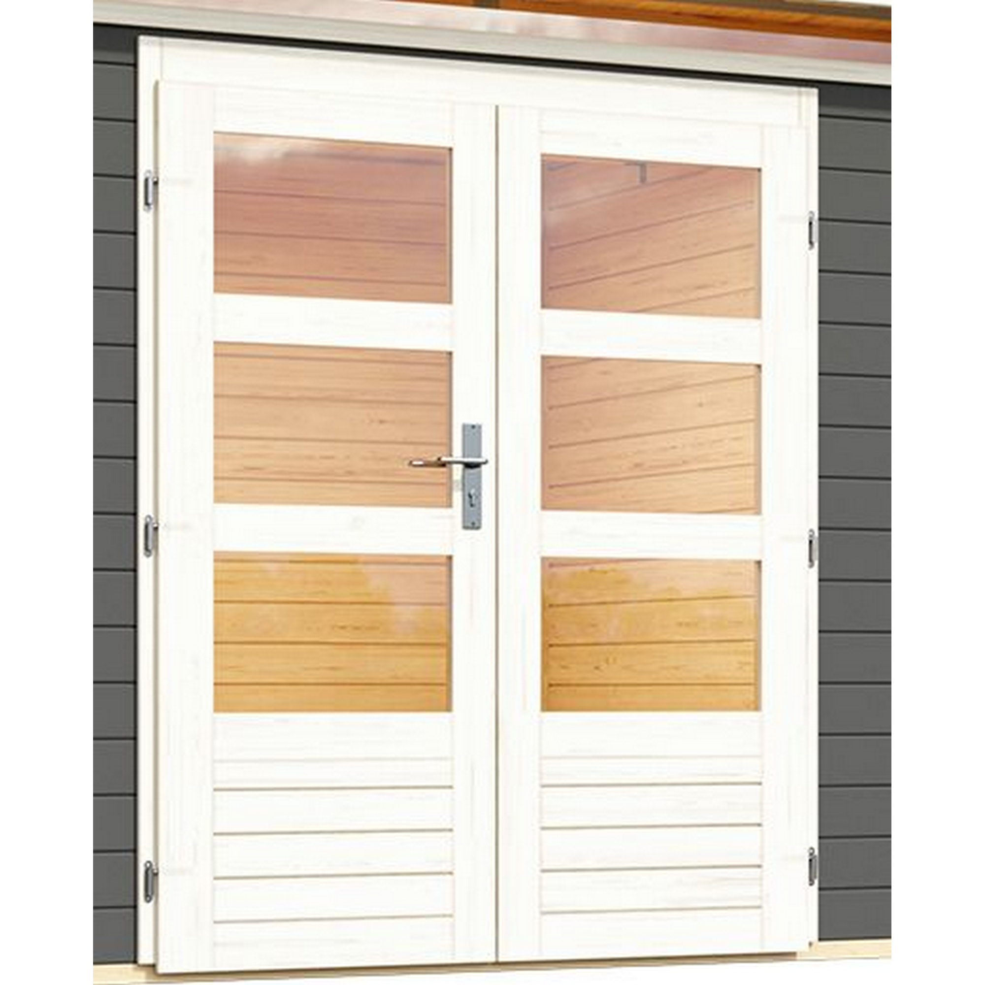 Gartenhaus-Set 'Landern 6' Fichtenholz terragrau 222 x 505 x 274 cm