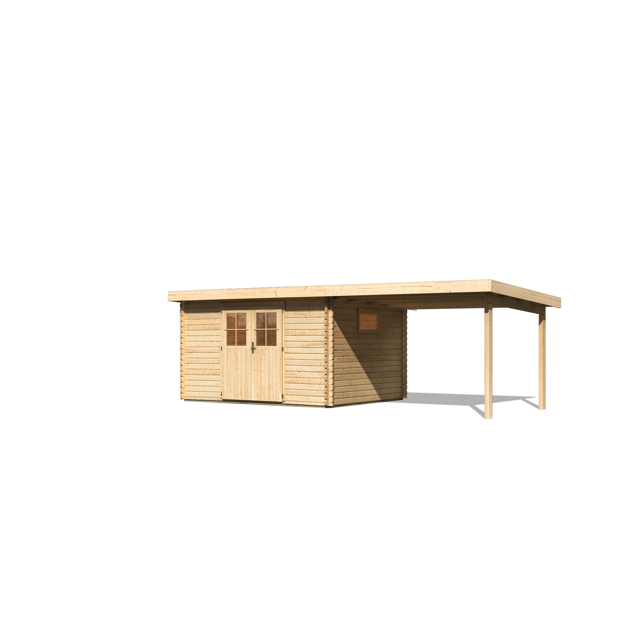Gartenhaus-Set 'Morgau 4' Fichtenholz naturbelassen 217 x 639 x 297 cm