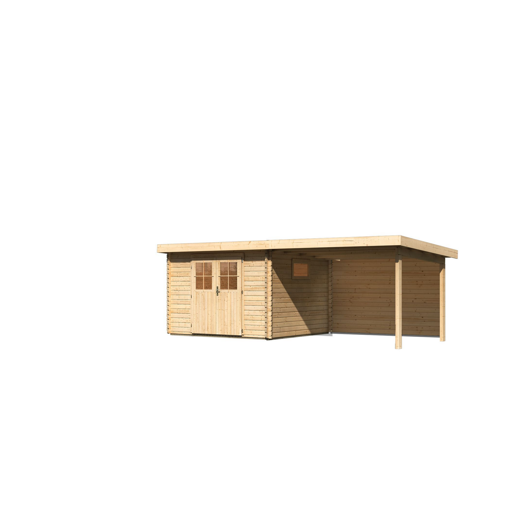 Gartenhaus-Set 'Morgau 3' Fichtenholz naturbelassen 217 x 581 x 297 cm