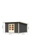 Gartenhaus 'Fortheim 5' Fichtenholz terragrau 229,5 x 369 x 369 cm