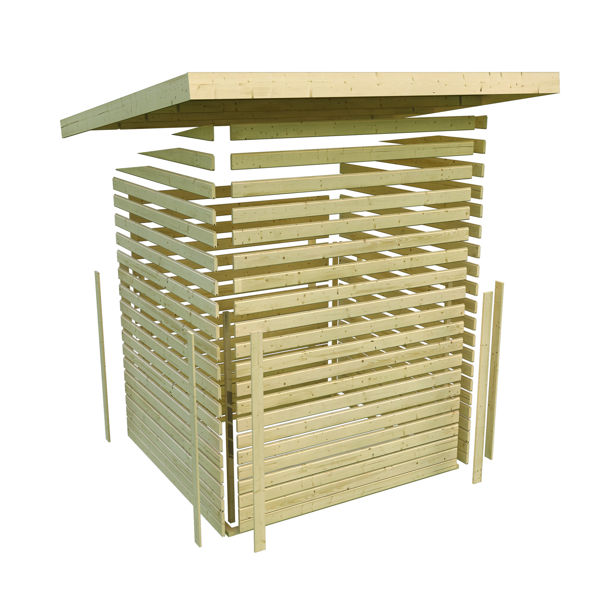 Gartenhaus 'Fortheim 5' Fichtenholz terragrau 229,5 x 369 x 369 cm