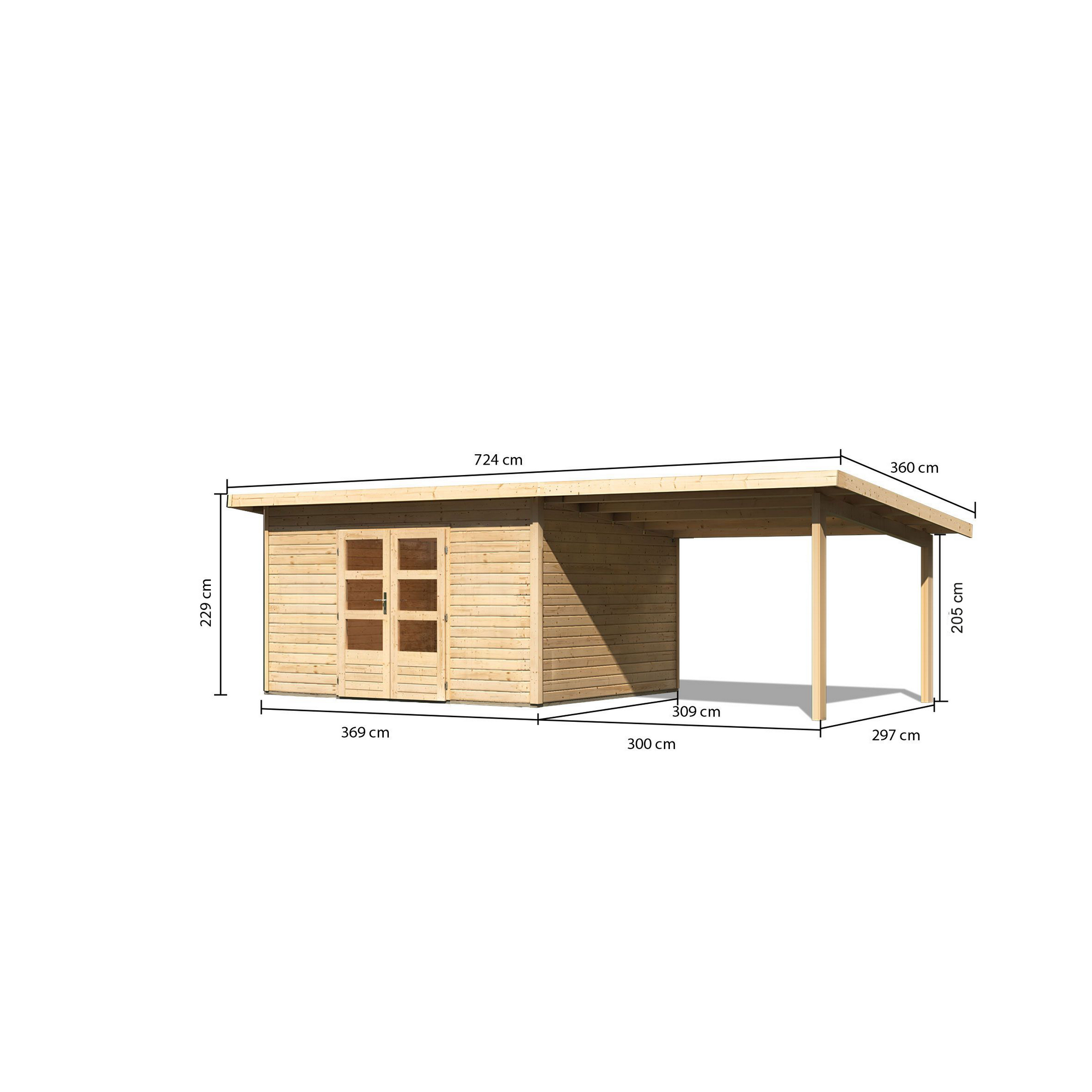 Karibu Gartenhaus-Set 'Fortheim 4' Ficht...