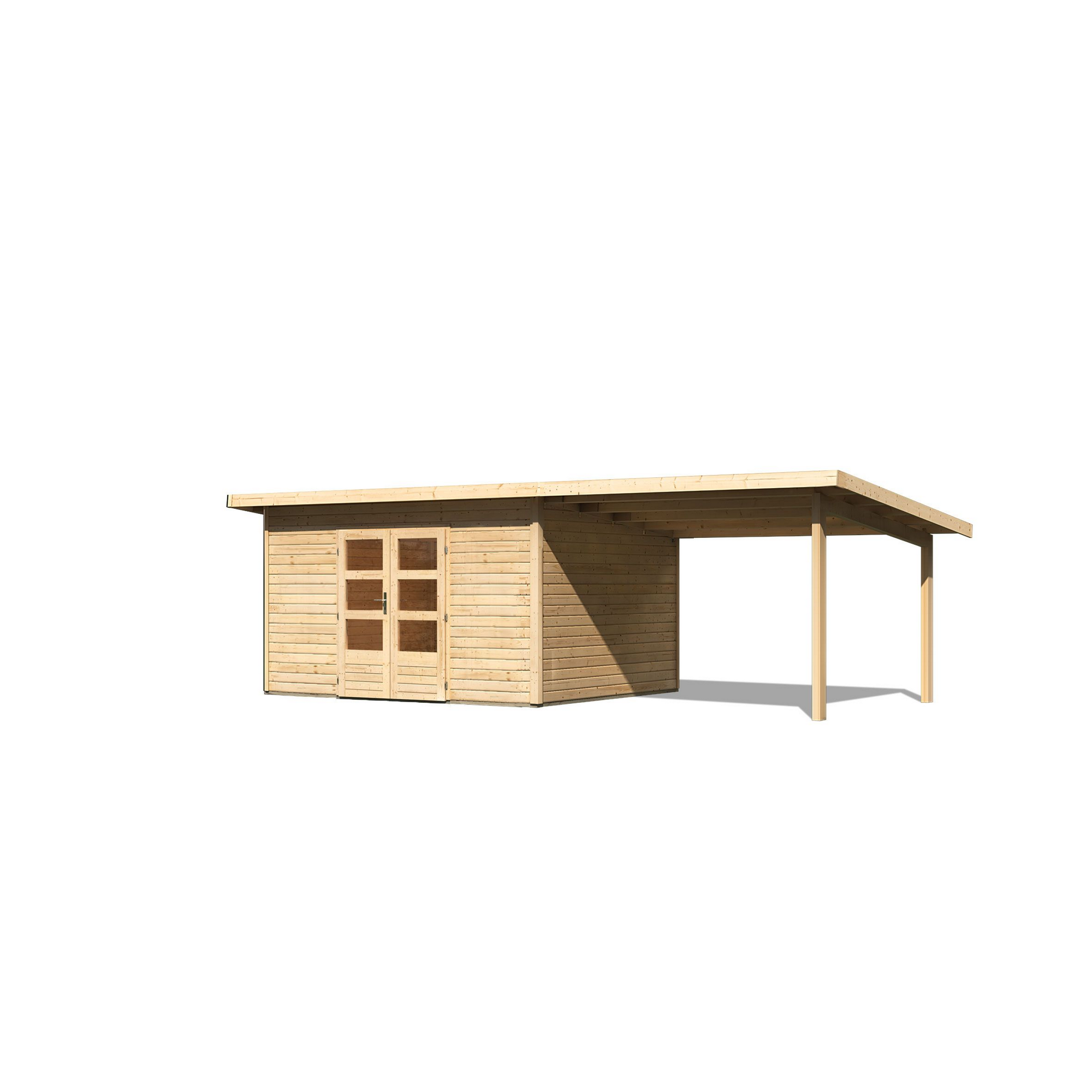 Gartenhaus-Set 'Fortheim 4' Fichtenholz naturbelassen 229,5 x 664 x 309 cm