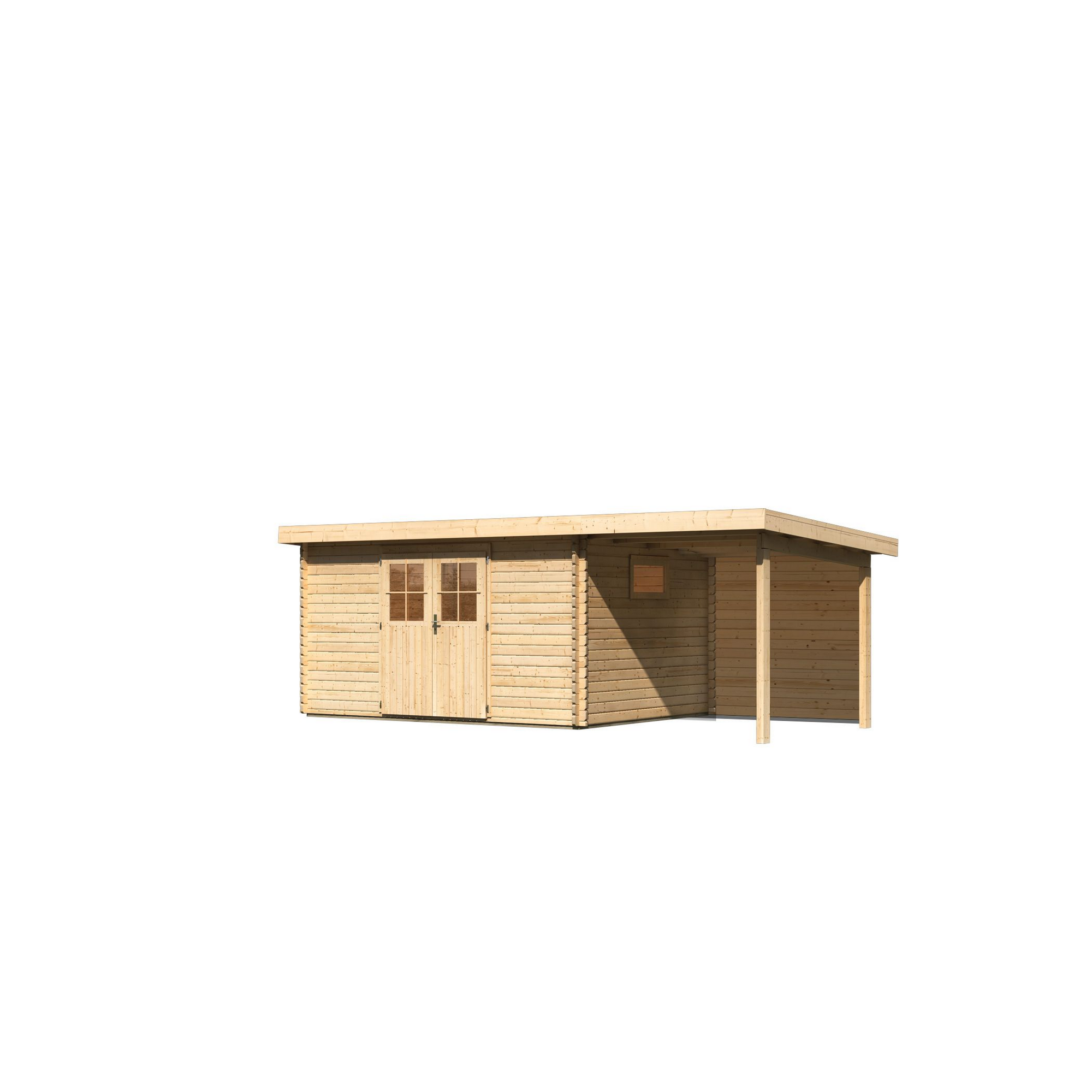 Gartenhaus aus Holz mit Anbau