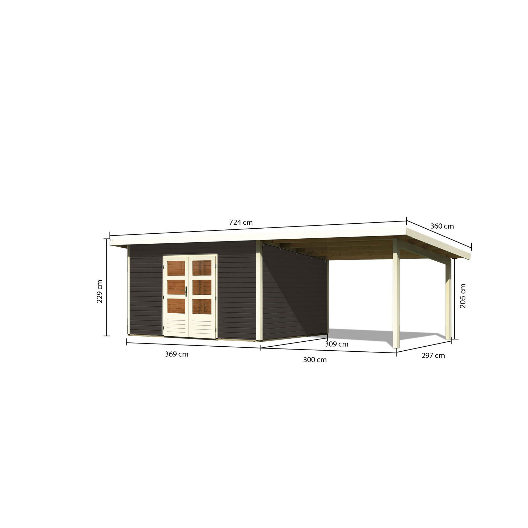 Karibu Gartenhaus-Set 'Fortheim 4' Ficht...